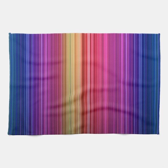 Colourful Acrylic Vertical Rainbow Pattern | Kitchen Towel (Horizontal)