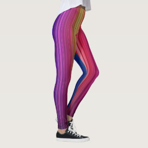 Colourful Acrylic Vertical Rainbow Pattern   Leggings