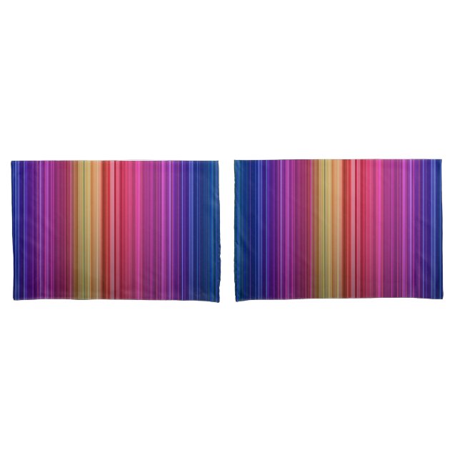 Colourful Acrylic Vertical Rainbow Pattern | Pillowcase (Front-Set)