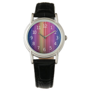 Colourful Acrylic Vertical Rainbow Pattern Watch