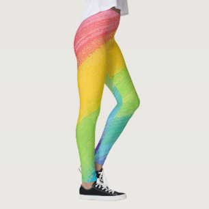 Colourful Acrylic Watercolor Rainbow Pattern   Leggings