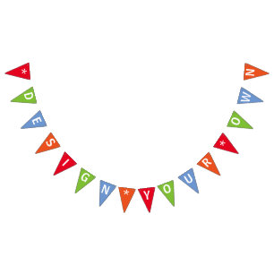 Colourful Add Text Personalized Custom Bunting Flags