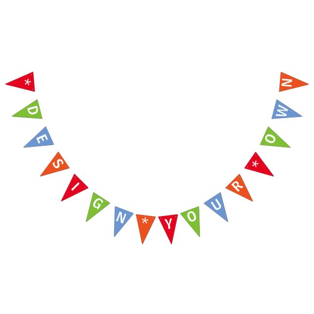Colourful Add Text Personalized Custom Bunting Flags (All)