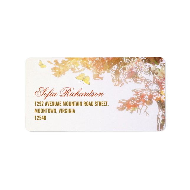 colourful address labels with tree (Front)