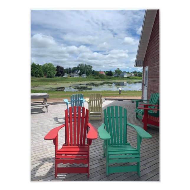 Colourful Adirondack Chairs  Photo Print (Front)