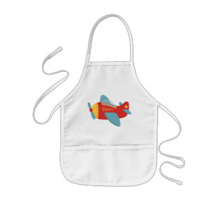 Colourful & Adorable Cartoon Aeroplane Kids Apron