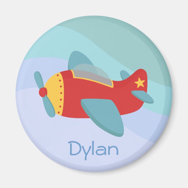 Colourful & Adorable Cartoon Aeroplane Magnet (Front)