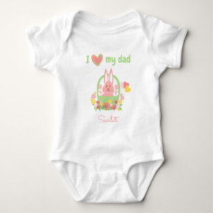 Colourful Adorable Rabbit in a Basket  Baby Bodysuit