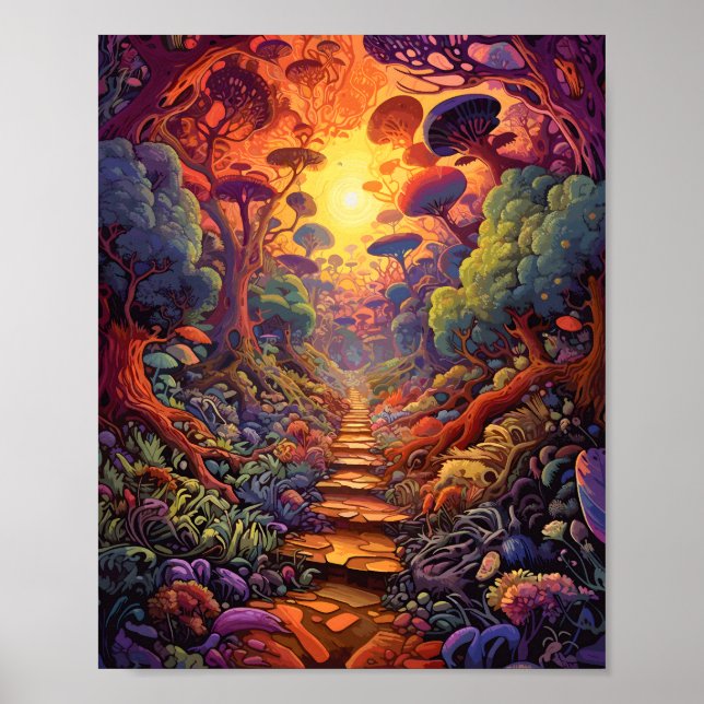 Colourful Adventure Surreal Scene Otherworldly  Poster (Front)