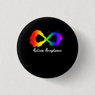 Colourful Advocacy Red Instead Autism Infiniti Acc 1 Inch Round Button