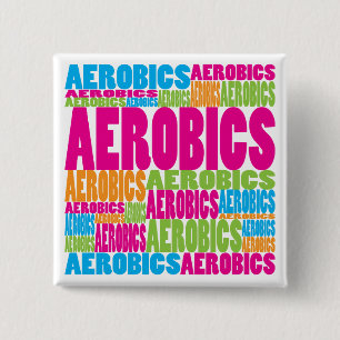 Colourful Aerobics 2 Inch Square Button