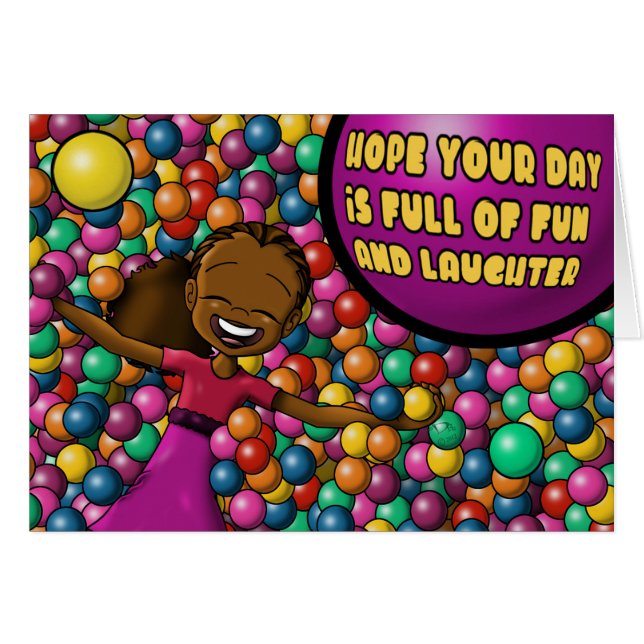 Colourful African American Girl Birthday (Front Horizontal)