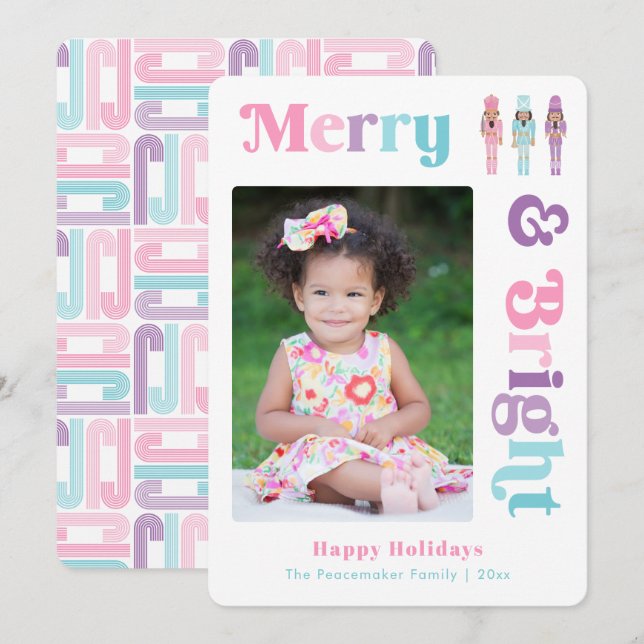 Colourful African American Nutcracker Christmas Holiday Card (Front/Back)