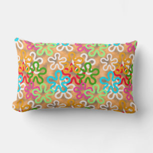 Colourful African Blob Abstract Shapes Pattern Lumbar Pillow