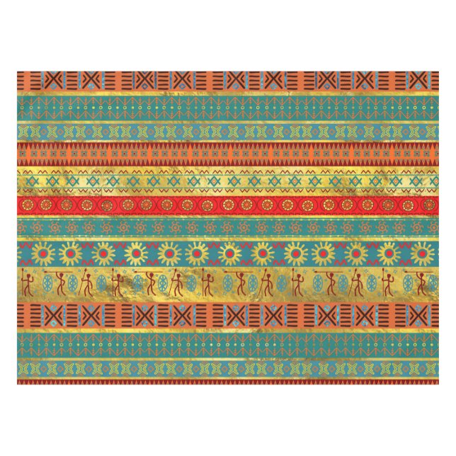 Colourful African Ethnic Tribal Pattern Tablecloth (Front (Horizontal))