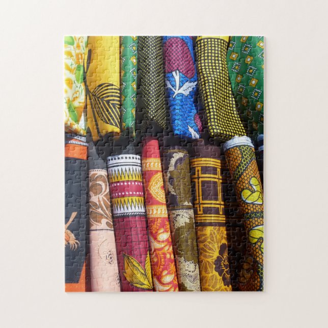 Colourful African Fabric Jigsaw Puzzle (Vertical)
