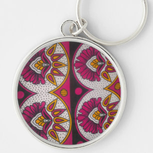 Colourful African Fabric Motif Art Print Keychain