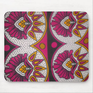 Colourful African Fabric Motif Art Print Mouse Pad