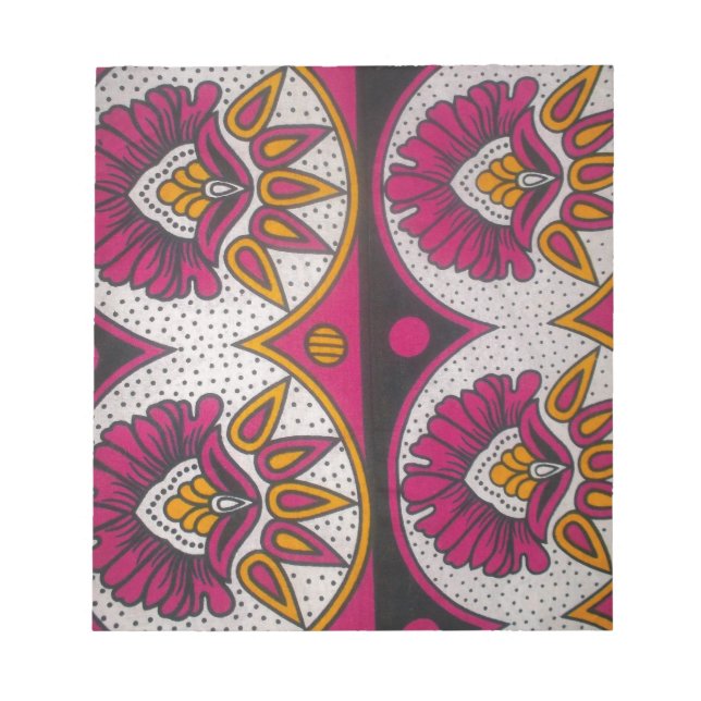 Colourful African Fabric Motif Art Print Notepad (Front)