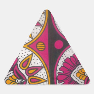 Colourful African Fabric Motif Art Print Triangle Sticker