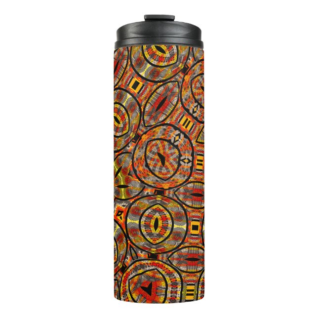 Colourful African fabric - Seamless pattern, illus Thermal Tumbler (Front)