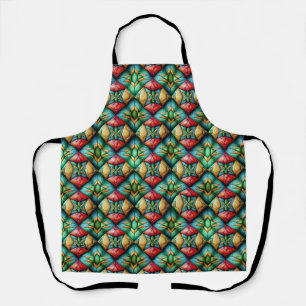 Colourful African-Inspired Geometric Mosaic Patter Apron