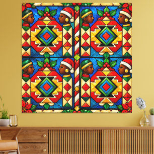 Colourful African-Inspired Geometric Pattern Canvas Print
