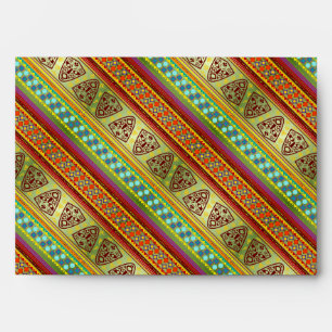 Colourful African Masks Stripe Kente Pattern Envelopes