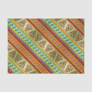 Colourful African Masks Stripe Kente Pattern Tissue Paper
