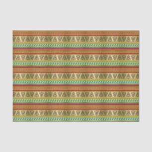 Colourful African Masks Stripe Kente Pattern Tissue Paper