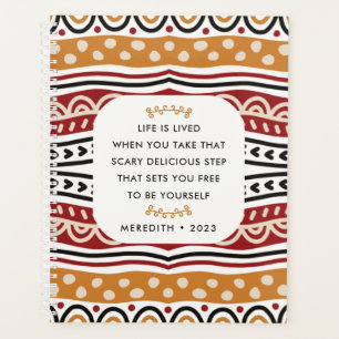 Colourful African Motif Pattern Motivational Quote Planner
