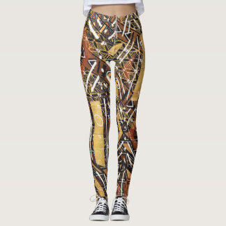 Colourful African Mud Cloth Leggings