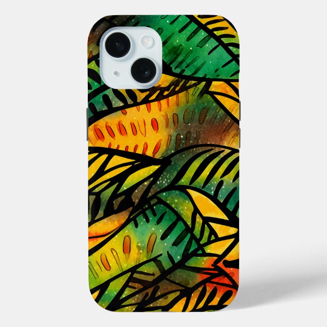 Colourful African Print iPhone 15 Pro Case (Back)