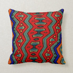 Colourful African Print Throw Pillow