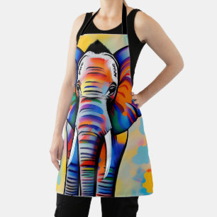 Colourful African Safari Elephant Apron