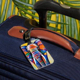 Colourful African Safari Elephant Luggage Tag