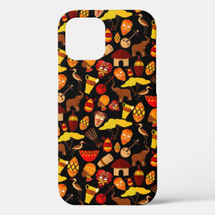 Colourful African Tribal Art Design Pattern iPhone 12 Case
