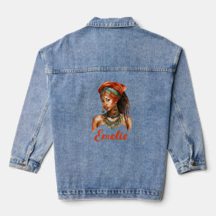Colourful African Woman Personalized Women's Denim Jacket