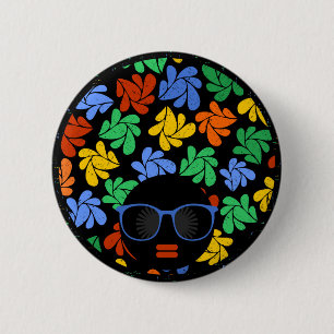 Colourful Afro Love 2 Inch Round Button