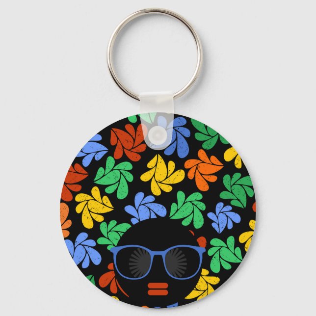 Colourful Afro Love Keychain (Front)