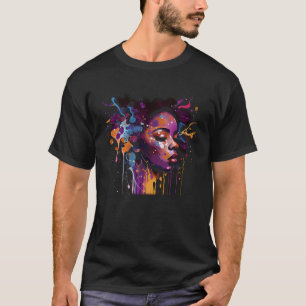 Colourful Afro Woman African American Melanin BLM T-Shirt
