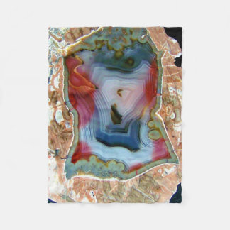 Colourful Agate Crystal Geode Fleece Blanket