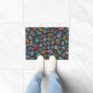 Colourful Agate Pebbles Mosaic Pattern Doormat