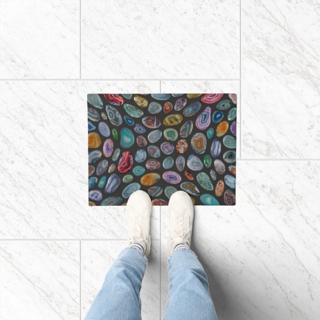 Colourful Agate Pebbles Mosaic Pattern Doormat (Indoor)