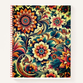 Colourful Ai floral pattern  Notebook