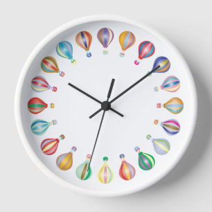 Colourful air balloon wall clock