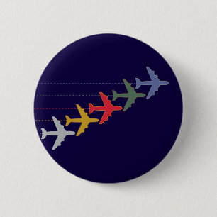 colourful airplanes 2 inch round button