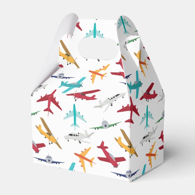 Colourful Airplanes Pattern Favor Box (Front Side)