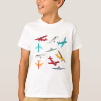 Colourful Airplanes Pattern Kids Bathroom