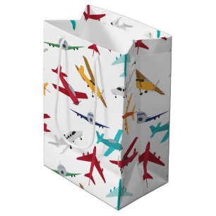 Colourful Airplanes Pattern Medium Gift Bag